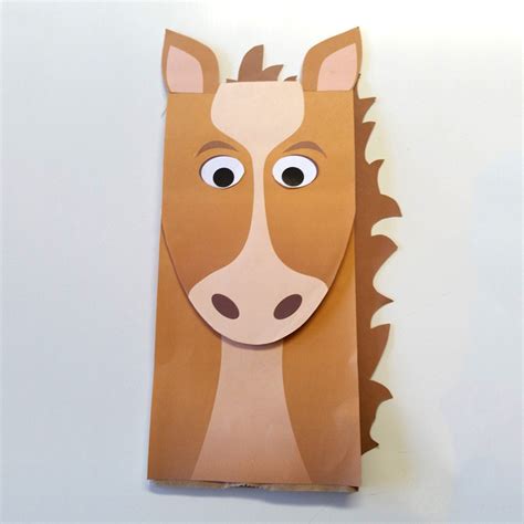horse paper bag puppet